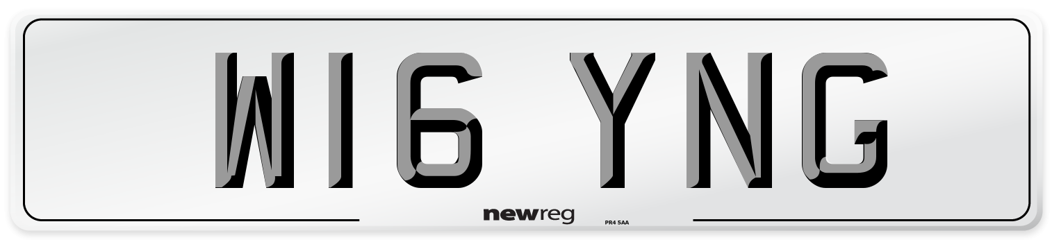 W16 YNG Number Plate from New Reg